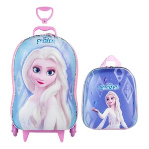 Mochila 3d Elsa De Rodinhas Lancheira Frozen Maxtoy 3855EM22