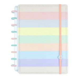 CADERNO MEDIO ARCO IRIS PASTEL CADERNO INTELIGENTE