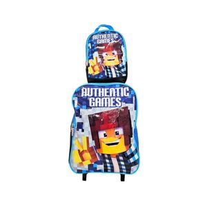 Kit Escolar Authentic Games – Mochila de Rodinhas + Lancheira Térmica Gamer