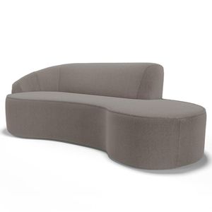 Sofá Living  3 Lugares 260cm Braço Esquerdo Mozart D06 Bouclê Bege Escuro - Mpozenato