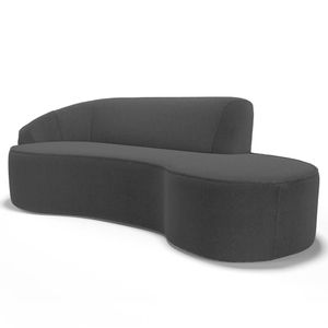 Sofá Living  3 Lugares 230cm Braço Esquerdo Mozart D06 Bouclê Chumbo - Mpozenato