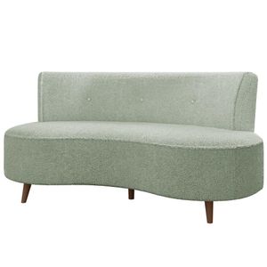 Sofá 2 Lugares para Sala Living 135cm Pés Palito Korah K04 Bouclê Verde Água - Mpozenato