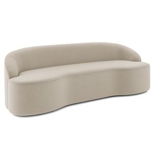 Sofá 4 Lugares para Sala de Estar Living 260cm Theo D06 Veludo Creme - Mpozenato