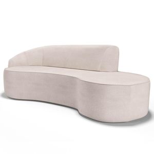 Sofá Living  3 Lugares 210cm Braço Esquerdo Mozart D06 Linho Cru - Mpozenato