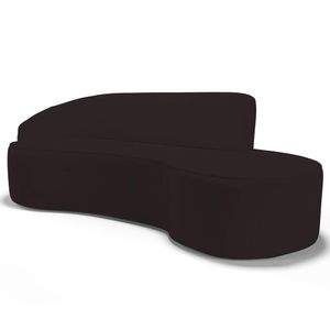 Sofá Living  4 Lugares 280cm Braço Esquerdo Mozart D06 Sintético Marrom - Mpozenato