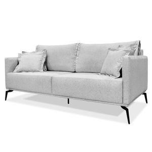 Sofá 2 Lugares 180cm Pés de Metal Vecchia S06 Linho Grigio - Mpozenato