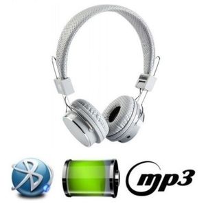 Fone de Ouvido Bluetooth Micro Sd Mp3 Rádio Fm Player Branco