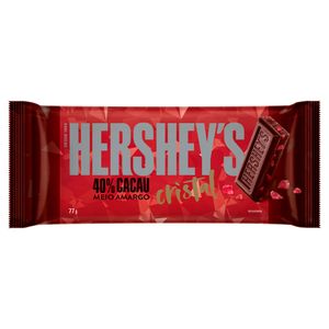 Chocolate Hershey's Meio Amargo 40% Cacau Cristal 77g