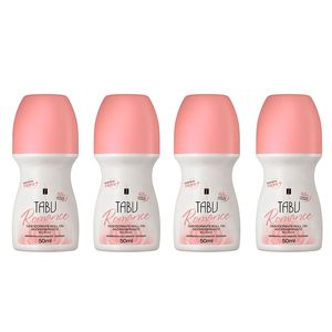 Kit Desodorante Roll-On Antitranspirante Tabu Romance 50Ml C/ 4 unidades