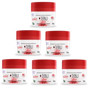 Kit Desodorante Creme Antitranspirante Tabu Flores 55G C/ 6 unidades