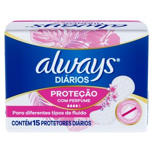 Protetor Diário sem Abas com Perfume Always Pacote 15 Unidades