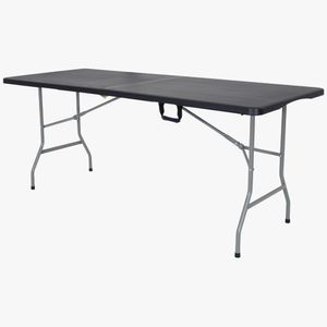 Mesa Dobrável Tipo Maleta Prática e Durável 180x70cm Preta - Waw Design
