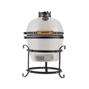 Churrasqueira Kamado Mini da RASCO Branco com grelha em aço inox e suporte. Ideal para até 3 pessoas Branco