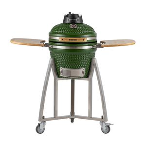 Churrasqueira Kamado Pequeno da RASCO Verde c/ grelha aço inox, suporte e mesas. Serve até 5 pessoas Verde