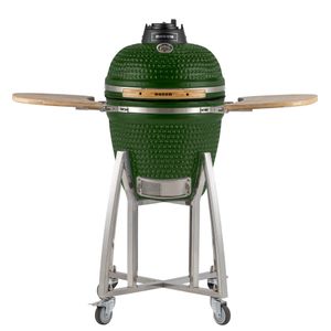 Churrasqueira Kamado Médio da RASCO Verde c/ grelha aço inox, suporte e mesas. Serve até 8 pessoas Verde