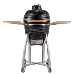 Churrasqueira Kamado Médio da RASCO Preto c/ grelha aço inox, suporte e mesas. Serve até 8 pessoas Preto