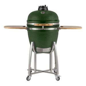 Churrasqueira Kamado Grande da RASCO Verde c/ grelha aço inox, suporte e mesas. Serve até 15 pessoas Verde