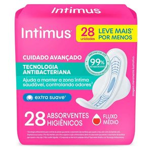 Absorvente com Tecnologia Antibacteriana com Abas Intimus 28x1