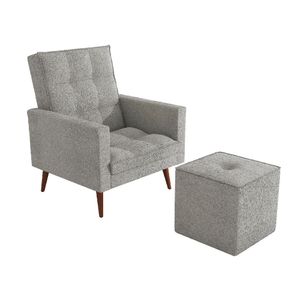 Poltrona Jade com Puff Kappesberg Cinza