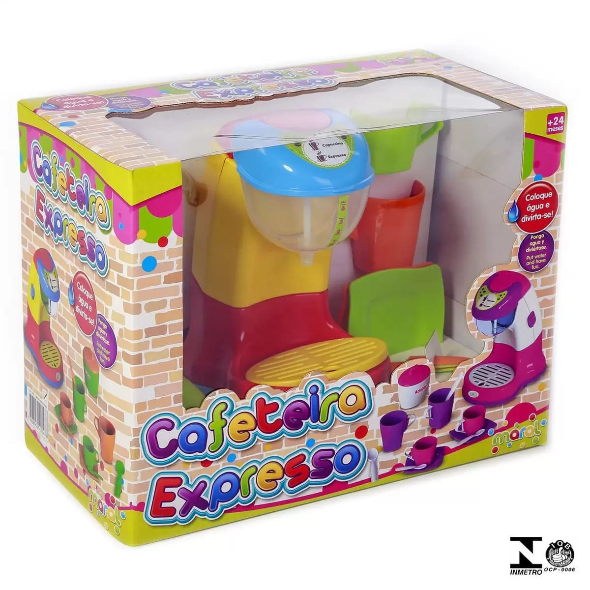 Cafeteira Expresso Infantil Colorida 13 Peças - Maral