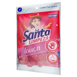 Luva para Louça Rosa Mucambo Santa Limpeza P