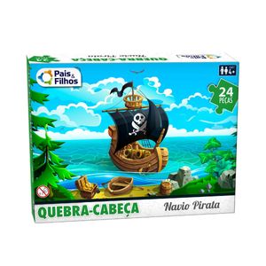 Quebra Cabeça Navio Pirata 24 Peças Pais E Filhos 10770