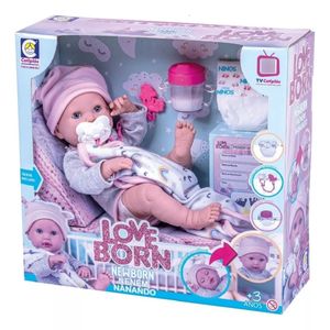 Boneca Reborn Bebê Love Born Nenem Nanando Cotiplas 2588