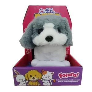 Cachorro Little Pets com Som Cinza e Branco Shiny Toys 001420