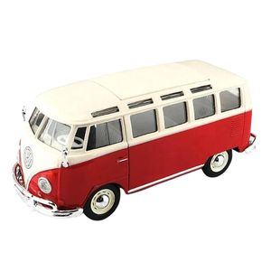 Miniatura Carro Volkswagen Van Samba 1/25 Creme/ Vermelho Maisto 31956