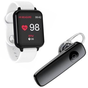Kit 1 Smartwatch Branco + 1 Fone De Ouvido Bluetooth Preto