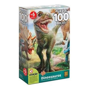 Quebra Cabeça Dinossauros 100 Pçs Grow 02660