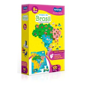 Quebra-Cabeça 100 Peças Mapa Do Brasil Toyster 002063