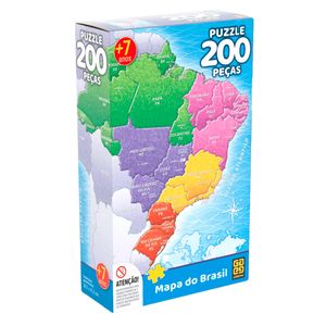 Quebra Cabeça 200 Peças Mapa Do Brasil Grow 03936