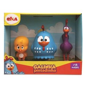 Mini Figuras Galinha Pintadinha 3 Personagens Elka 1128