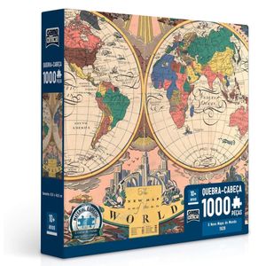 Quebra Cabeça 1000 Peças O Novo Mapa Do Mundo 1928 Toyster 002763