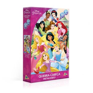 Quebra Cabeça 100 Peças Princesas Metalizado Toyster 002225