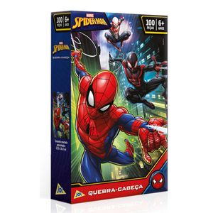 Quebra-Cabeça Cartonado 100 Peças Spider-Man Toyster 002395