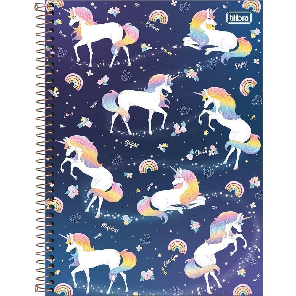 Caderno Espiral Capa Dura Universitário 10 Matérias Blink 160 Folhas