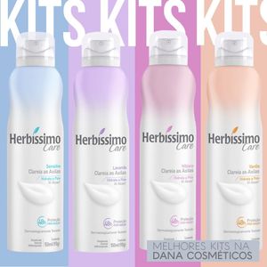 Kit Desodorante Aerossol Antitranspirante Herbissimo Care Fragrâncias- c/4 unidades