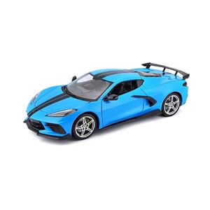 Miniatura Carro Chevrolet Corvette Stingray Coupé 2020 1/18 Azul Maisto 31455