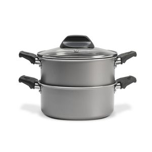 Cozi-Vapore Brinox Cor & Vapor Prata antiaderente  16 cm - Cozinha no vapor com pouco ou nenhum óleo