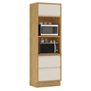 Paneleiro Itatiaia com 2 Nichos em MDF Off White com 2 Portas e 1 Gaveta Lisboa
