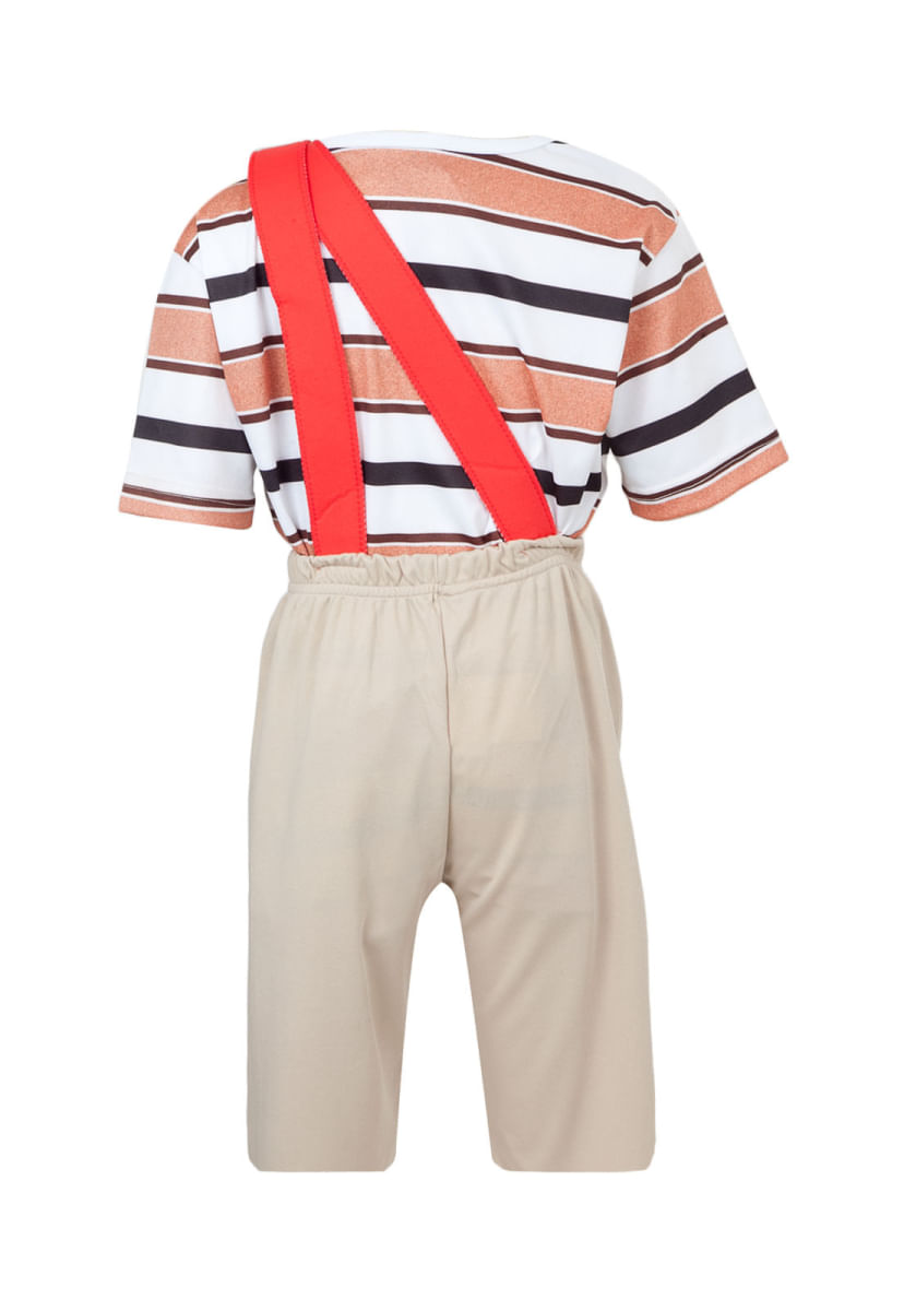 Fantasia Chaves Infantil Camisa com Suspensório e Boné
