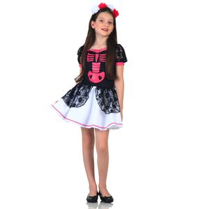 Fantasia Caveira Mexicana Infantil - Halloween