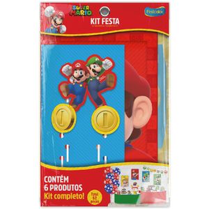 Kit Festa Super Mario Decoração de Aniversário com 62 Peças