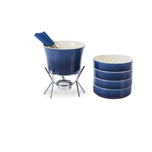 Aparelho De Fondue 11 Peças Azul Cerâmica Linha Fondue Brinox