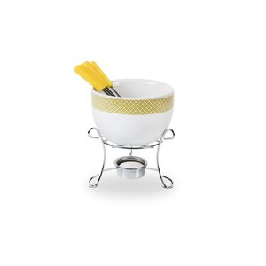 Aparelho De Fondue 7 Peças Amarelo Cerâmica Linha Fondue Brinox