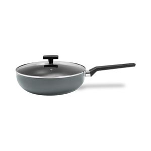 Wok Brinox Antiaderente Ceramic Life com Tampa 28cm 3,55L Preserve Cinza