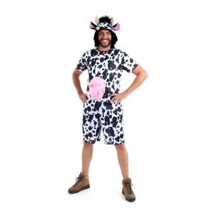 Fantasia Vaca Masculino Curto Adulto - Carnaval