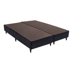 Base Sommier Camurça Preto King (186x198x30) - Revestida em Camurça - Ortobom